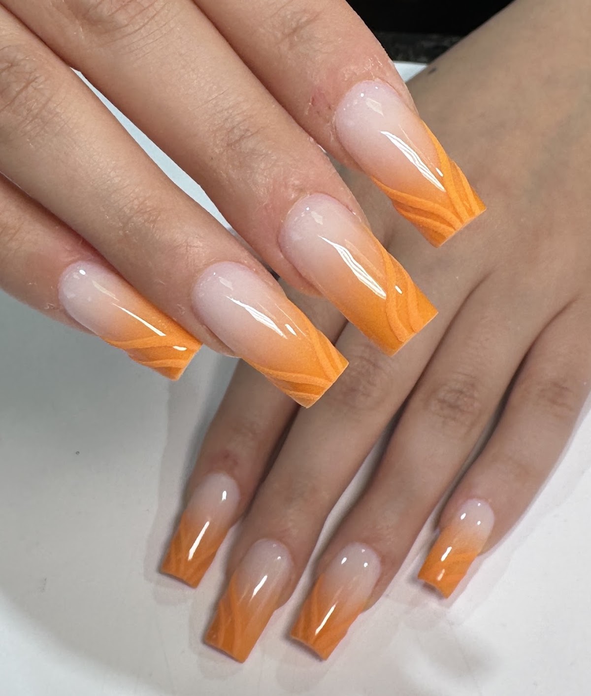 Colorful ombre nail art design by Regal Nails